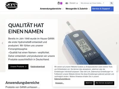 Website von Gann Mess- u. Regeltechnik GmbH