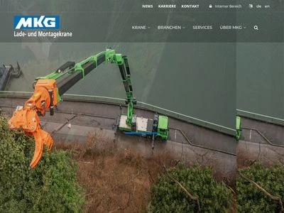 Website von MKG Maschinen- und Kranbau GmbH
