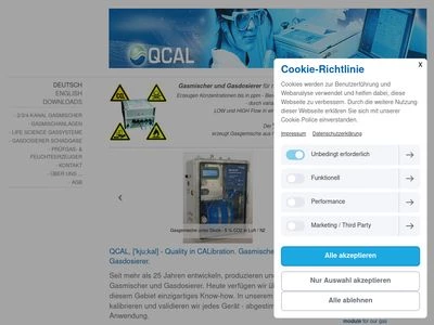 Website von QCAL Messtechnik GmbH