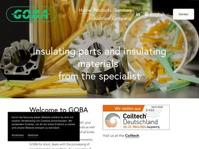 Website von GOBA Gotthardt Isolierteile GmbH