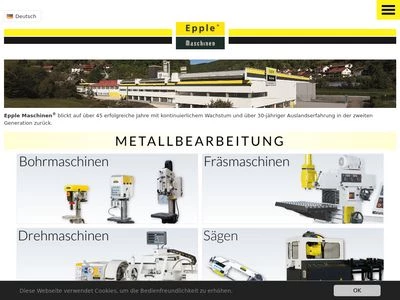 Website von Epple Maschinen GmbH