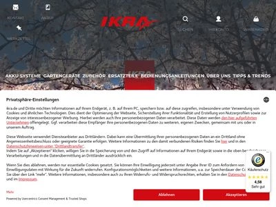 Website von ikra GmbH