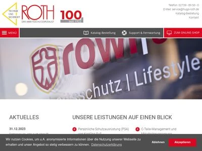 Website von Hugo Roth GmbH