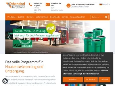 Website von Gebr. Ostendorf Kunststoffe GmbH