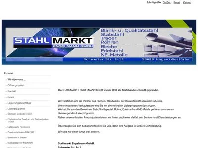 Website von Stahlmarkt Engelmann GmbH