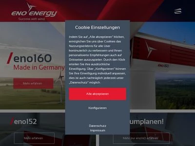 Website von eno energy GmbH
