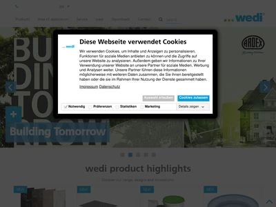 Website von wedi GmbH