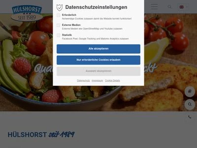 Website von Hülshorst Feinkost GmbH