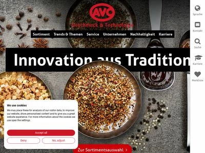 Website von AVO-Werke August Beisse GmbH