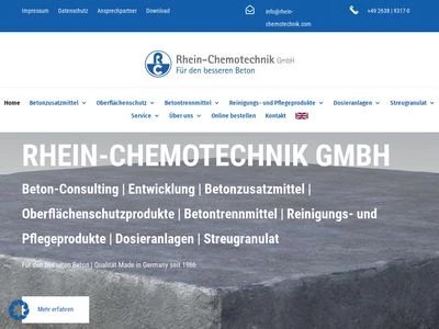 Website von Rhein-Chemotechnik GmbH
