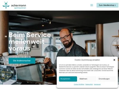 Website von Ackermann Spülmaschinen GmbH