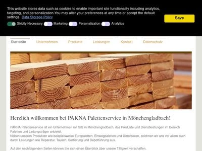 Website von PAKNA GmbH Palettenservice