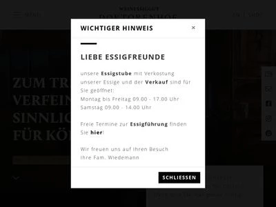 Website von Weinessiggut Doktorenhof Wiedemann GmbH