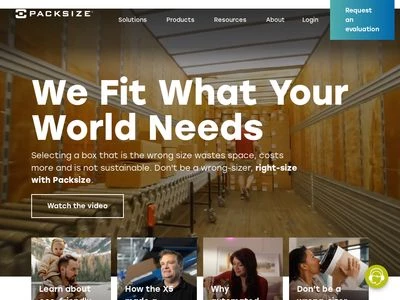 Website von Packsize GmbH