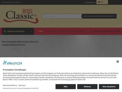 Website von BTG Beteiligungs GmbH