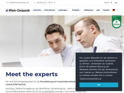 Website von Rhein Composite GmbH