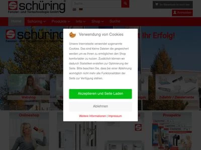 Website von Schüring Fenster- und Türtechnologie GmbH