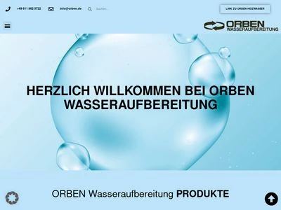 Website von ORBEN Wasseraufbereitung GmbH & Co. KG