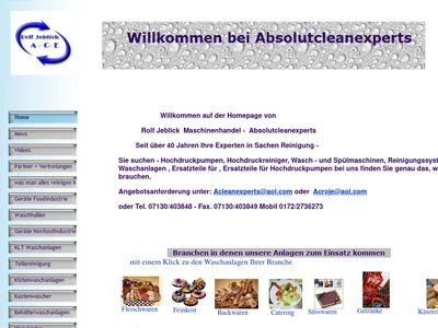 Website von Rolf Jeblick Maschinenhandel - Absolutcleanexperts