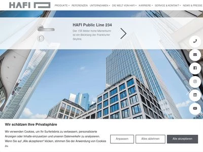 Website von HAFI Beschläge GmbH
