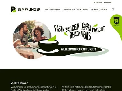 Website von Bempflinger Lebensmittel GmbH