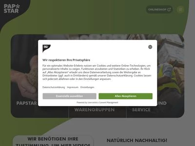 Website von PAPSTAR GmbH