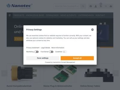 Website von Nanotec Electronic GmbH & Co. KG