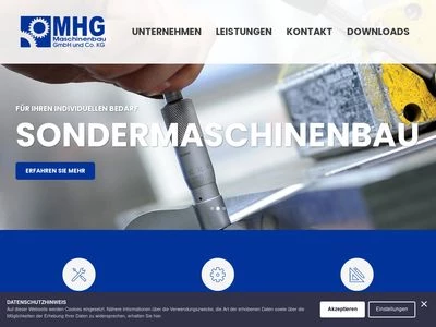 Website von MHG Maschinenbau GmbH & Co. KG