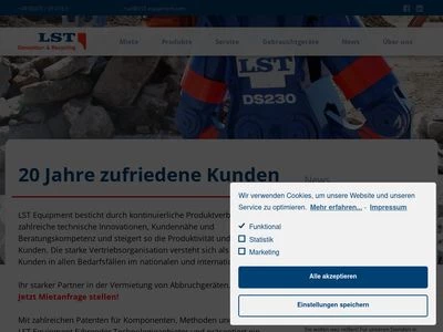 Website von LST Equipment  GmbH