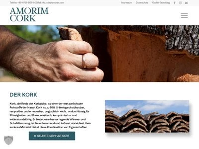 Website von Amorim Cork Deutschland GmbH & Co. KG