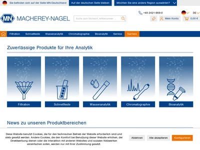 Website von MACHEREY-NAGEL GmbH & Co. KG