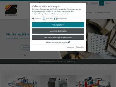 Website von SCHWABEDISSEN Maschinen GmbH