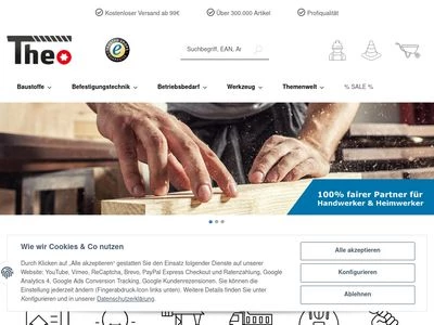Website von Theo Schrauben GmbH