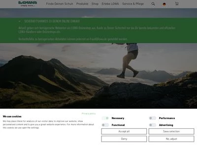 Website von LOWA Sportschuhe GmbH