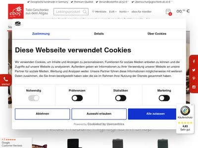 Website von ebos GmbH