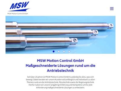 Website von MSW Motion Control GmbH