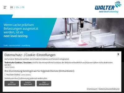 Website von WALTER Gerätebau GmbH