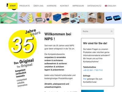Website von NIPS Ordnungssysteme GmbH