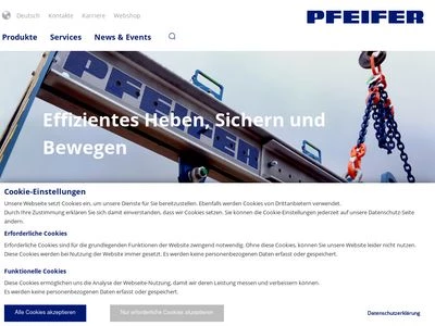 Website von PFEIFER Holding GmbH & Co. KG