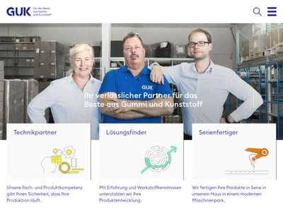 Website von GuK Technische Gummi und Kunststoffe GmbH