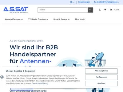 Website von A.S. SAT Antennenzubehör GmbH