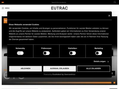 Website von Eutrac Stromschienen GmbH