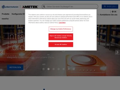 Website von Dunkermotoren GmbH
