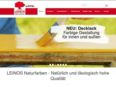Website von Leinos - Reincke Naturfarben GmbH