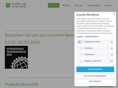 Website von Surplus Systems GmbH