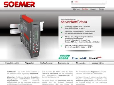 Website von SOEMER Messtechnik GmbH