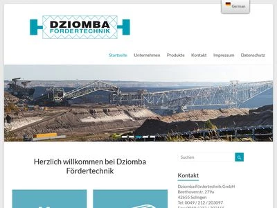 Website von Dziomba Fördertechnik GmbH