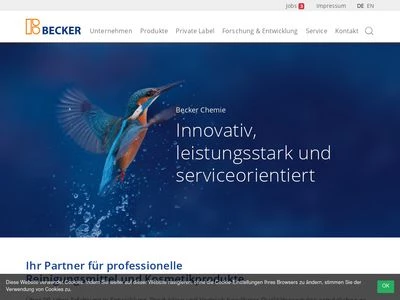 Website von BECKER Chemie GmbH