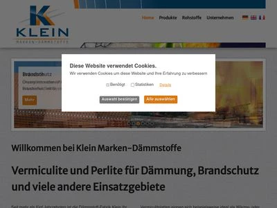 Website von Dämmstoff-Fabrik Klein GmbH