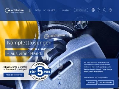 Website von Orbitalum Tools GmbH